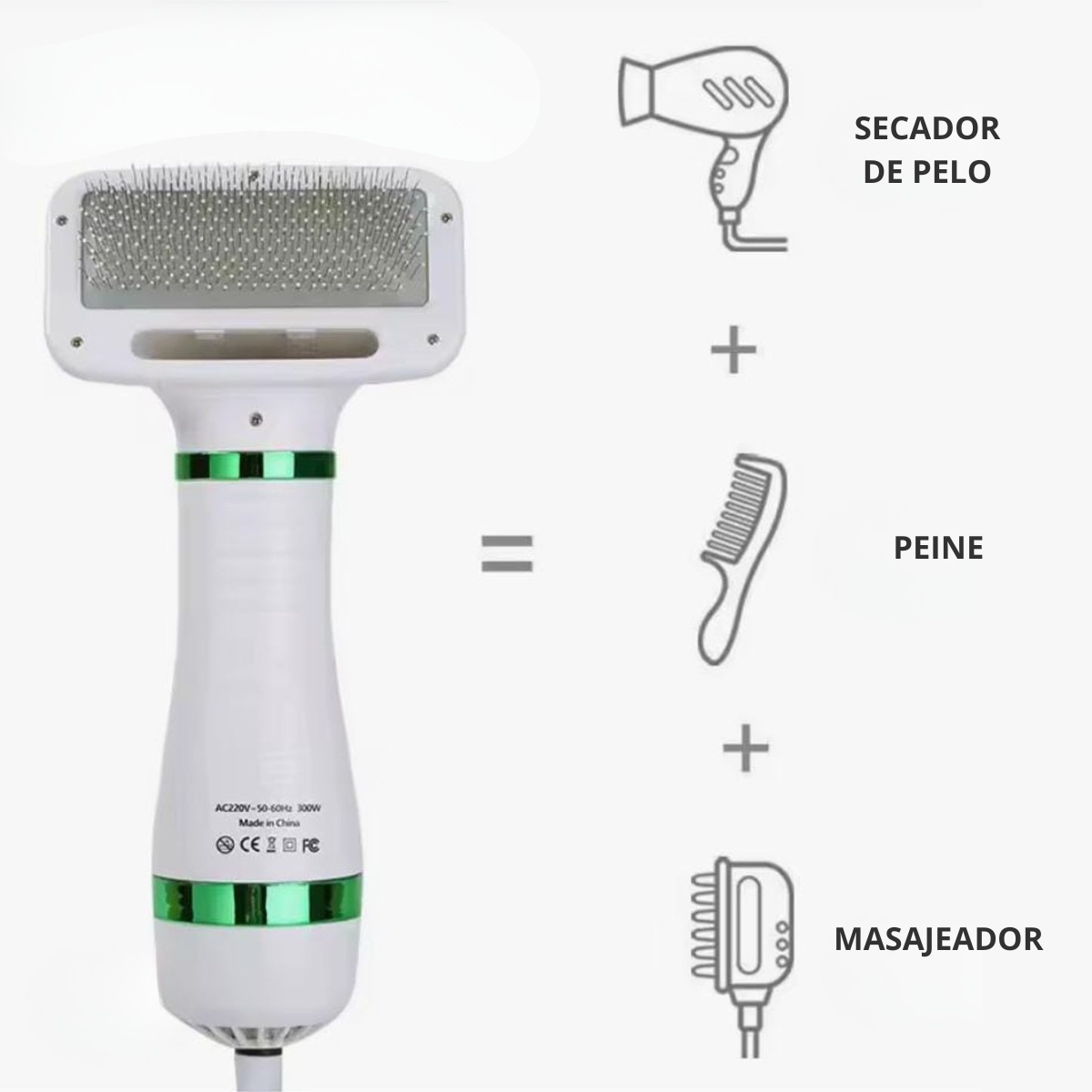 PEINE SECADOR ELÉTRICO PARA MASCOTAS (2 EN 1)