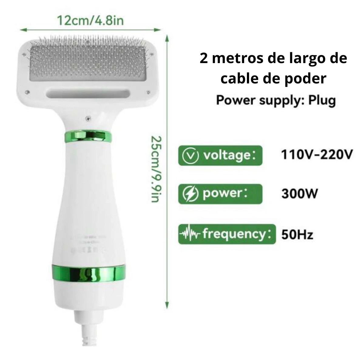 PEINE SECADOR ELÉTRICO PARA MASCOTAS (2 EN 1)