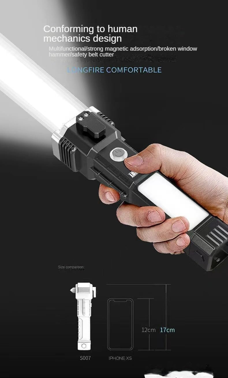 Linterna con Martillo de Seguridad - Recargable