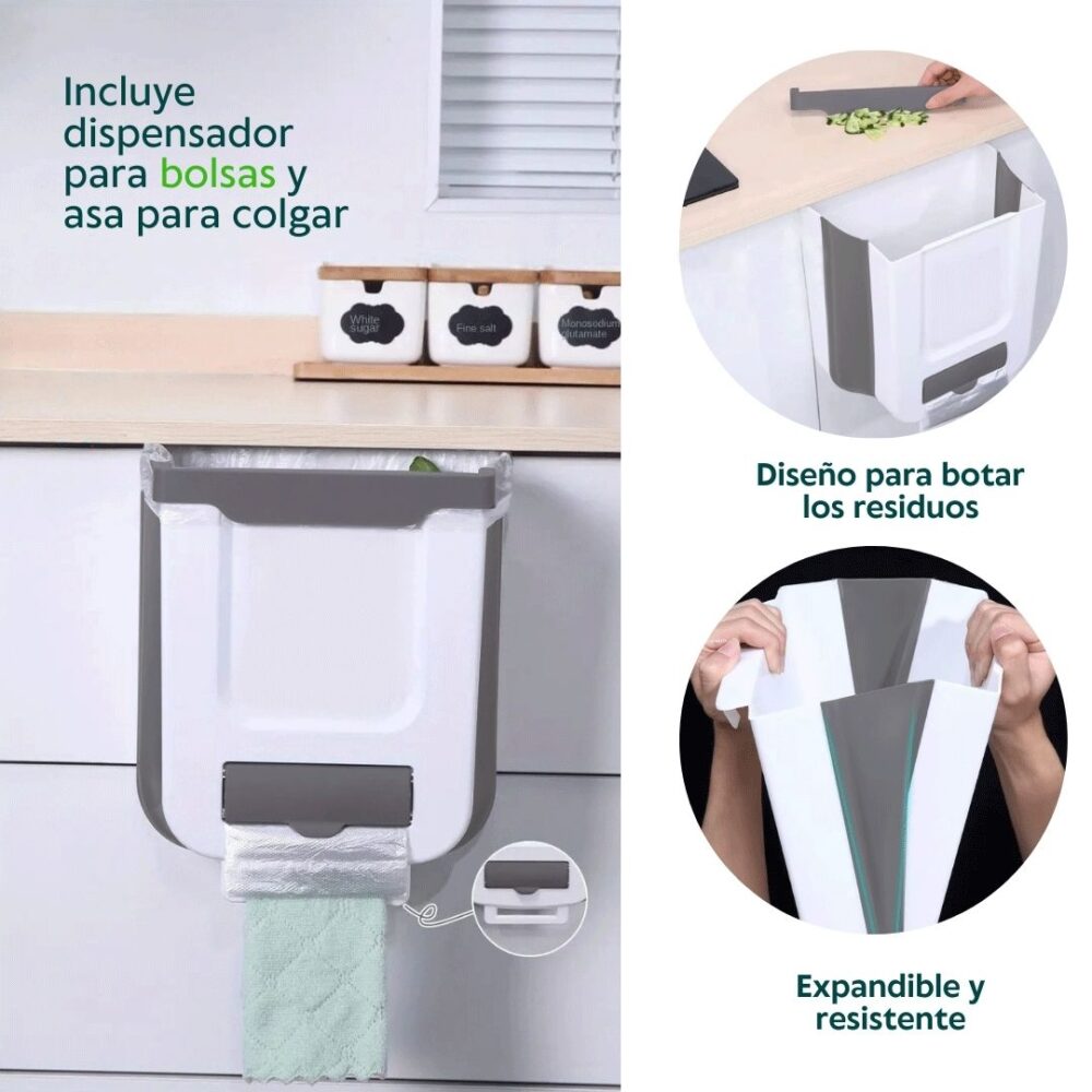 Tacho Plegable con Dispensador para Bolsas