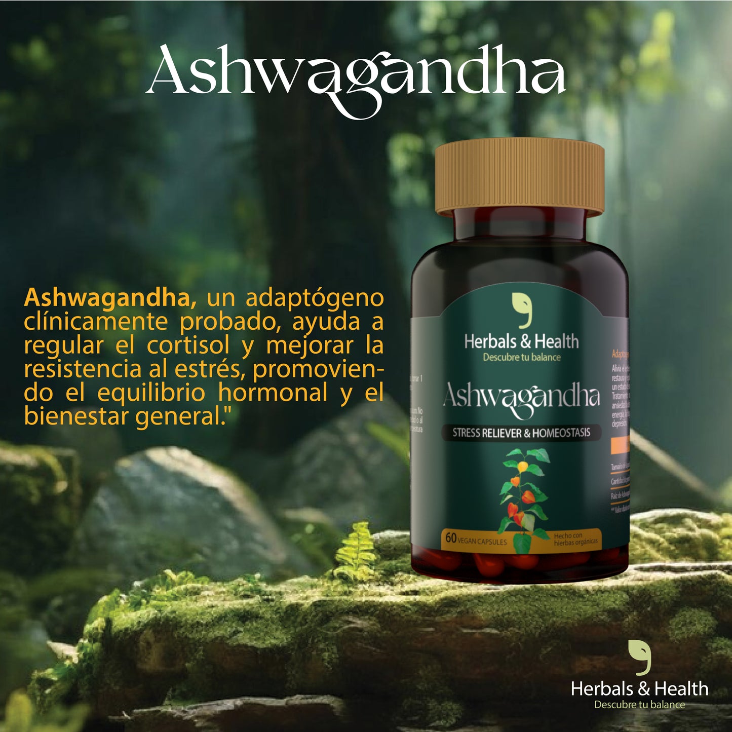 ASHWAGANDHA™ - Reduce el Estrés - Mejora el Sueño - Reduce el Cortisol